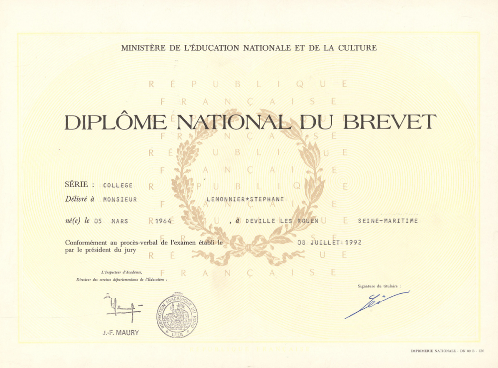 Diplôme National du Brevet.
