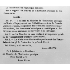 Décret de fondation du musée pédagogique : Mai 1789