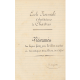 Résumés des leçons faites par les élèves-maîtres et des critiques dont elles ont été l'objet. 3e registre.