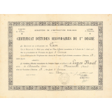 Certificat d'Etudes Secondaires du 1er degré. 