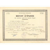 Diplômes de Brevet d'études du premier cycle du second degré. 