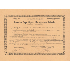 Brevet de capacité pour l'enseignement primaire (Institutrices - Brevet Supérieur).
