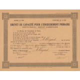 Brevet de capacité pour l'enseignement primaire - Institutrices - Brevet élémentaire.