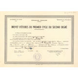 Brevet d'études du premier cycle du second degré. République française. Académie de Caen. Département de la Seine-Maritime