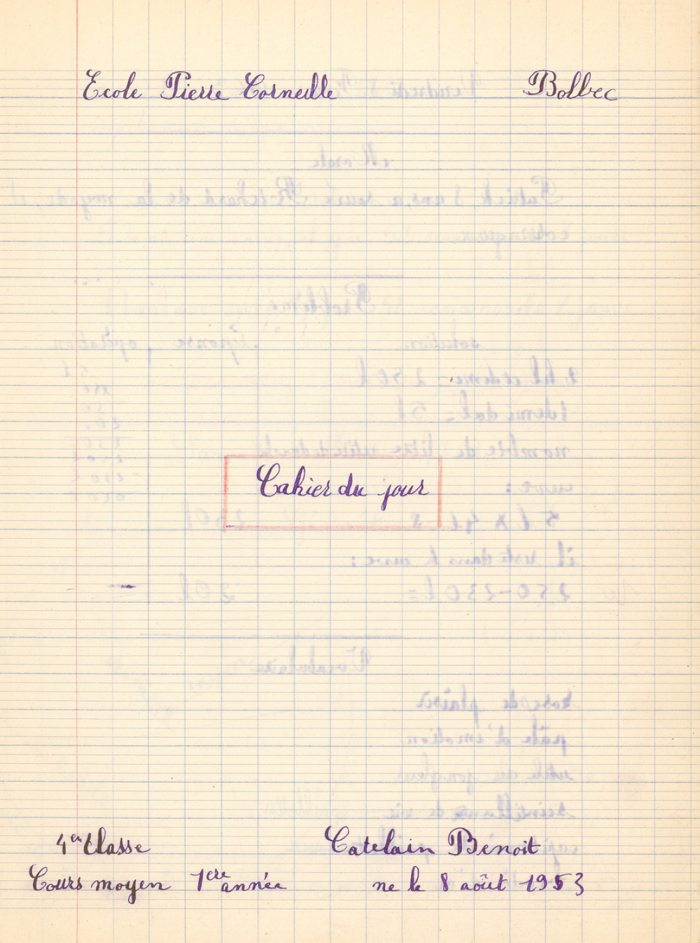 Cahier du jour