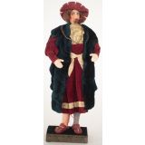 Poupée costumée : un homme de la Renaissance (élément d'un couple)