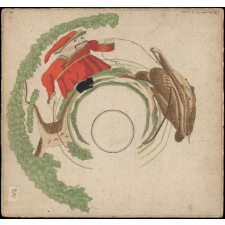 Planche d'anamorphose : le montreur d'ours