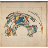 Planche d'anamorphose : scène d'ivresse (?)