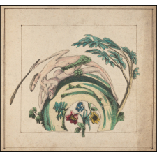Planche d'anamorphose : homme battant une femme