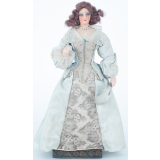 Poupée costumée : une femme sous le règne de Louis XIII (élément d'un couple)