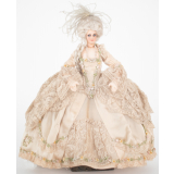 Poupée costumée : une femme sous le règne de Louis XVI (élément d'un couple)
