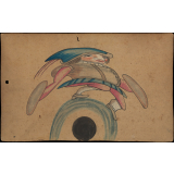 Planche d'anamorphose : percussioniste (?)
