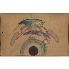 Planche d'anamorphose : percussioniste (?)