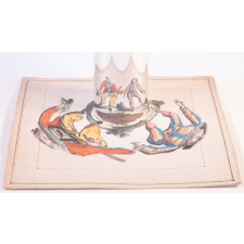 Planche d'anamorphose : personnages de la commedia dell'arte