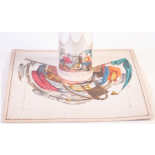 Planche d'anamorphose : peintre et son modèle