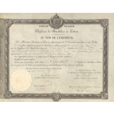 Diplôme de Bachelier ès Lettres.