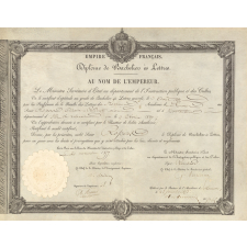 Diplôme de Bachelier ès Lettres.