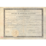 Diplôme de Bachelier ès Lettres.