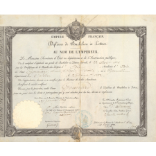 Diplôme de Bachelier ès Lettres.