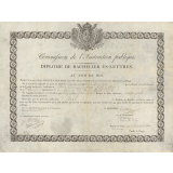 Diplôme de bachelier ès-lettres.
