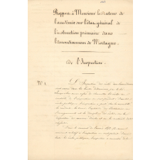 Rapport à Monsieur le Recteur de l'académie sur l'état général de l'instruction primaire dans l'arrondissement de Mortagne.