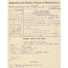 Inspection des écoles Primaires élémentaires - Notice individuelle.