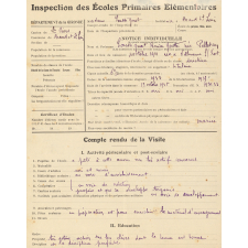Inspection des écoles Primaires élémentaires - Notice individuelle.