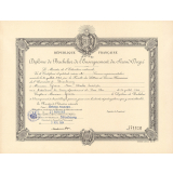 Diplôme de Bachelier de l'Enseignement du Second Degré. 