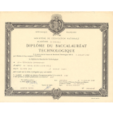 Diplôme du Baccalauréat technologique.