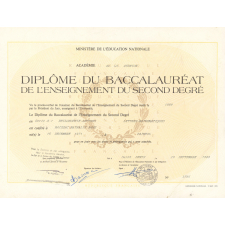 Diplôme du Baccalauréat de l'Enseignement du second degré.