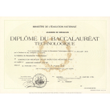 Diplôme du Baccalauréat technologique.