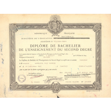 Diplôme de Bachelier de l'Enseignement du Second Degré. 