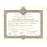 Diplôme de Bachelier de l'Enseignement du Second Degré. 
