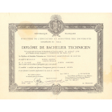 Diplôme de Bachelier Technicien.