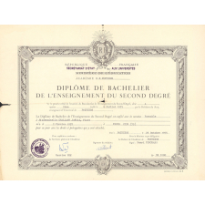 Diplôme de Bachelier de l'Enseignement du Second Degré. 