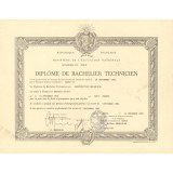 Diplôme de Bachelier Technicien.