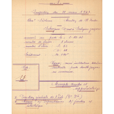 Cahier d'inspections. 