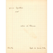 Cahier de chimie