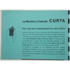 Machine à calculer Curta: mode d'emploi