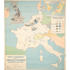 Carte économique de la Communauté européenne du charbon et de l'acier