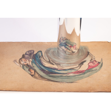 Planche d'anamorphose : deux hommes qui se battent