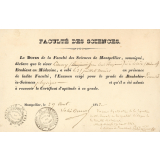 Attestation d'examen pour la licence ès sciences physique. 