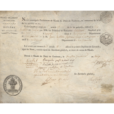 Diplôme de licencié en droit.