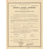 Certificat d'études supérieures.