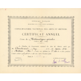 Conservatoire national des Arts et Métiers - Certificat annuel.