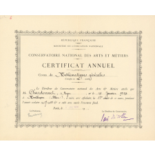Conservatoire national des Arts et Métiers - Certificat annuel.