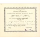 Conservatoire national des Arts et Métiers - Certificat annuel.
