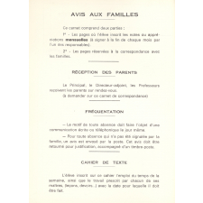 Carnet de correspondance.