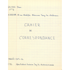 Cahier de correspondance.
