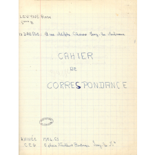 Cahier de correspondance.